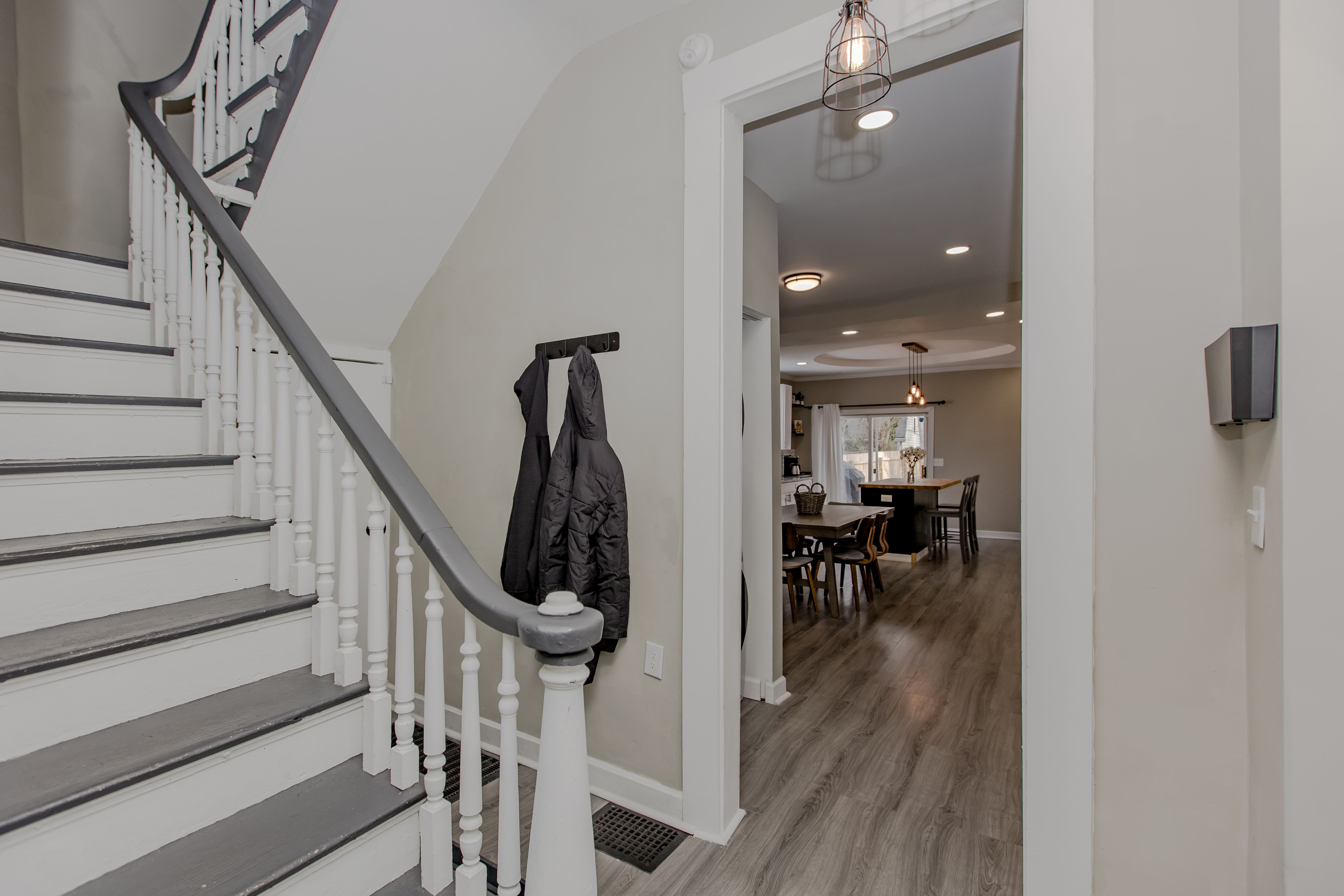 The entryway and its staircase